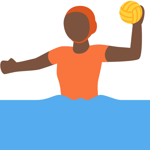 Person Playing Water Polo: Dark Skin Tone