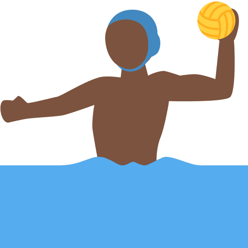 Man Playing Water Polo: Dark Skin Tone