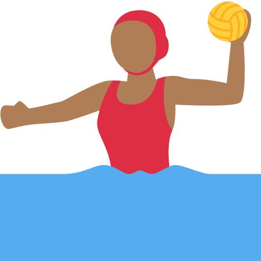 Woman Playing Water Polo: Medium-dark Skin Tone