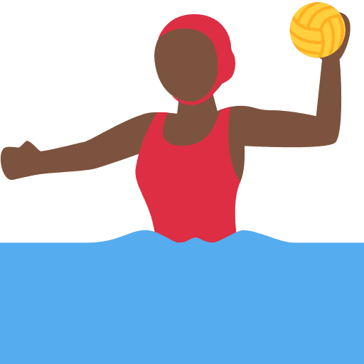 Woman Playing Water Polo: Dark Skin Tone