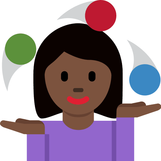 Woman Juggling: Dark Skin Tone