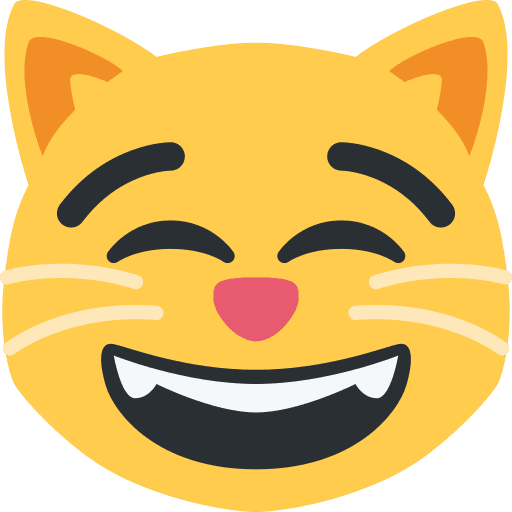 Grinning Cat with Smiling Eyes