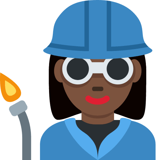 Woman Factory Worker: Dark Skin Tone