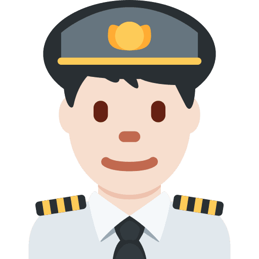 Man Pilot: Light Skin Tone