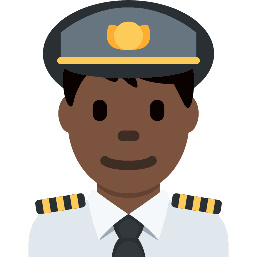 Man Pilot: Dark Skin Tone