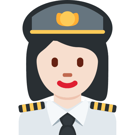 Woman Pilot: Light Skin Tone