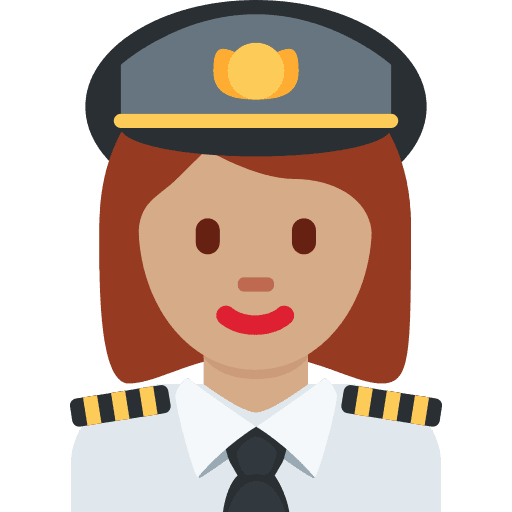 Woman Pilot: Medium Skin Tone