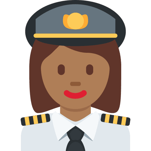 Pilot Wanita: Kulit Gelap-Sedang