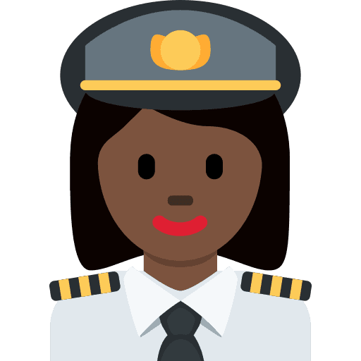 Woman Pilot: Dark Skin Tone