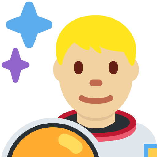 Man Astronaut: Medium-light Skin Tone