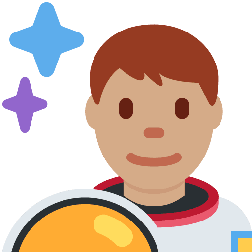 Man Astronaut: Medium Skin Tone