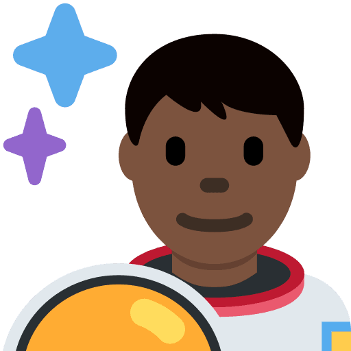 Man Astronaut: Dark Skin Tone