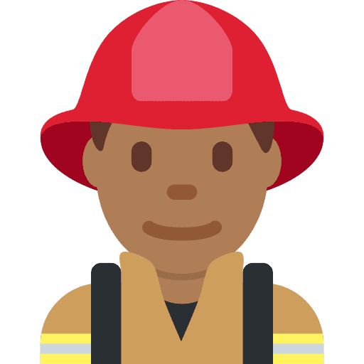 Man Firefighter: Medium-dark Skin Tone