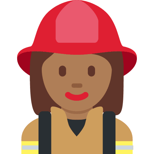 Woman Firefighter: Medium-dark Skin Tone