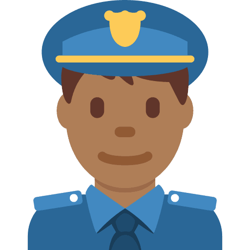 Man Police Officer: Medium-dark Skin Tone