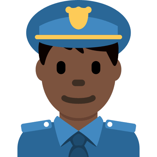 Man Police Officer: Dark Skin Tone