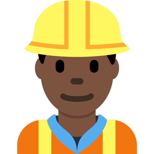 Man Construction Worker: Dark Skin Tone