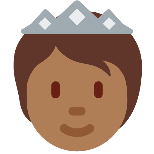 Person with Crown: Medium-dark Skin Tone