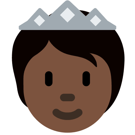 Person with Crown: Dark Skin Tone