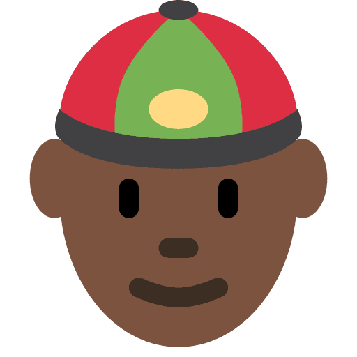 Person with Skullcap: Dark Skin Tone