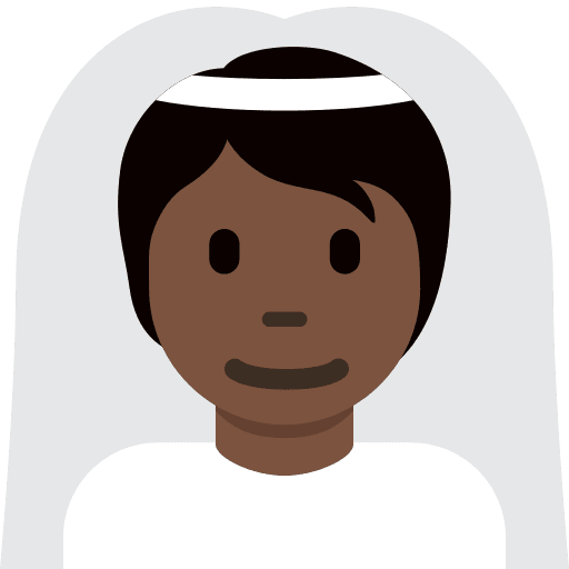 Person with Veil: Dark Skin Tone