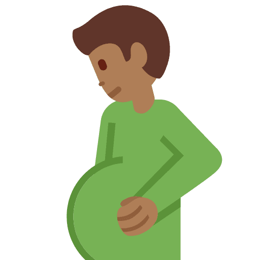 Pregnant Man: Medium-dark Skin Tone