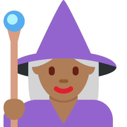 Woman Mage: Medium-dark Skin Tone