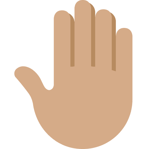 Raised Back of Hand: Medium Skin Tone