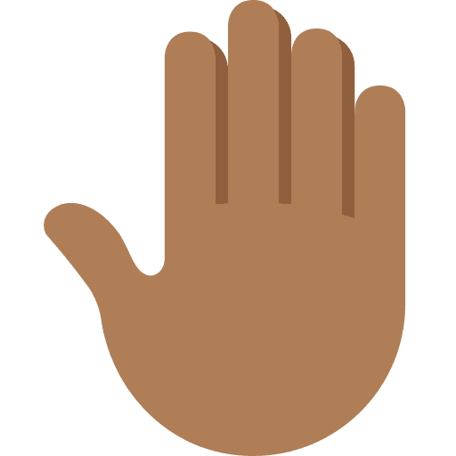 Raised Back of Hand: Medium-dark Skin Tone