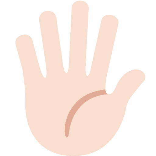 Hand with Fingers Splayed: Light Skin Tone