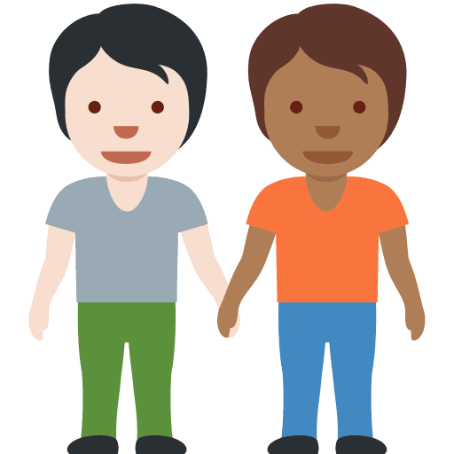 People Holding Hands: Light Skin Tone, Medium-dark Skin Tone