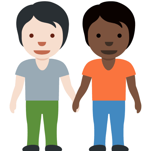 People Holding Hands: Light Skin Tone, Dark Skin Tone