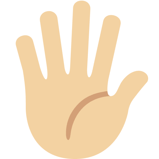 Hand with Fingers Splayed: Medium-light Skin Tone
