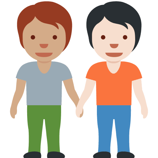 People Holding Hands: Medium Skin Tone, Light Skin Tone