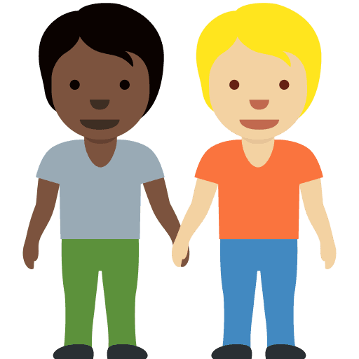 People Holding Hands: Dark Skin Tone, Medium-light Skin Tone