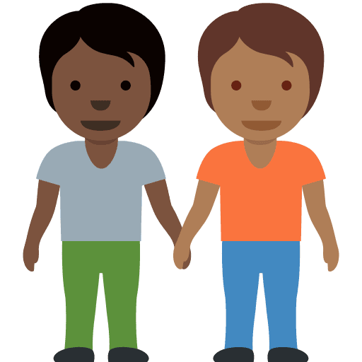 People Holding Hands: Dark Skin Tone, Medium-dark Skin Tone