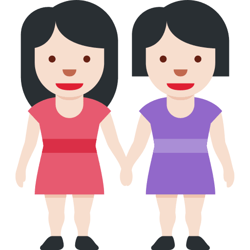 Women Holding Hands: Light Skin Tone