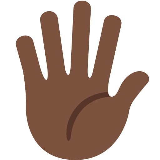 Hand with Fingers Splayed: Dark Skin Tone