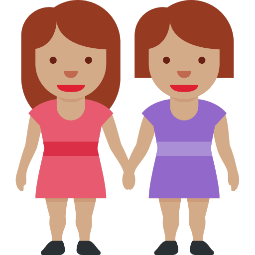 Women Holding Hands: Medium Skin Tone