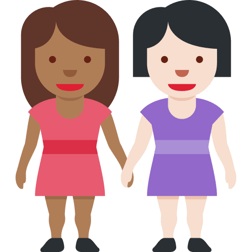 Women Holding Hands: Medium-dark Skin Tone, Light Skin Tone
