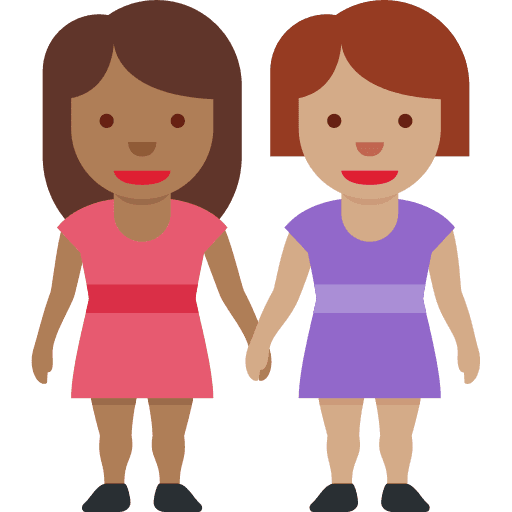 Women Holding Hands: Medium-dark Skin Tone, Medium Skin Tone
