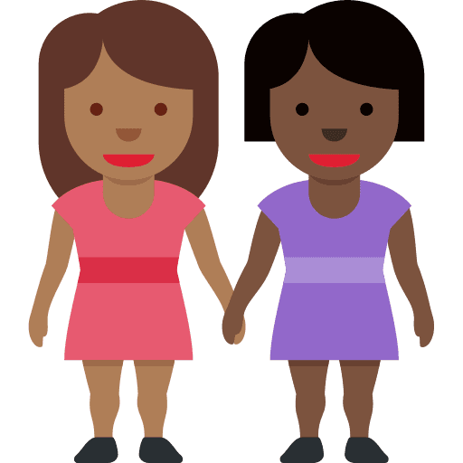Women Holding Hands: Medium-dark Skin Tone, Dark Skin Tone