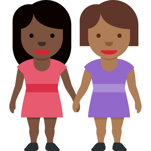Women Holding Hands: Dark Skin Tone, Medium-dark Skin Tone