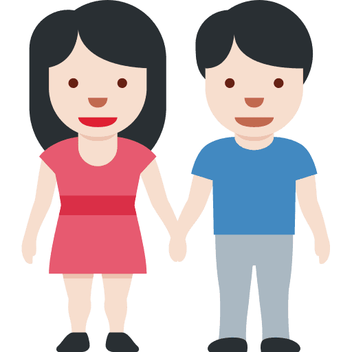 Woman and Man Holding Hands: Light Skin Tone