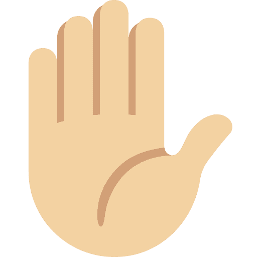 Raised Hand: Medium-light Skin Tone