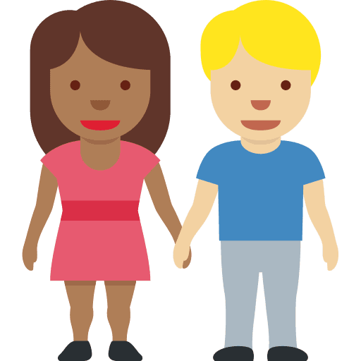 Woman and Man Holding Hands: Medium-dark Skin Tone, Medium-light Skin Tone