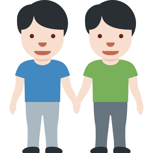 Men Holding Hands: Light Skin Tone