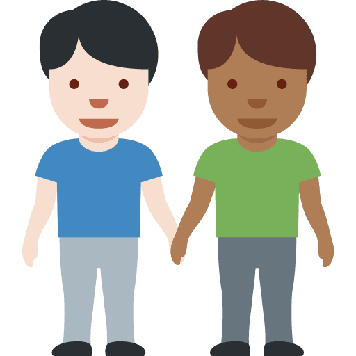 Men Holding Hands: Light Skin Tone, Medium-dark Skin Tone