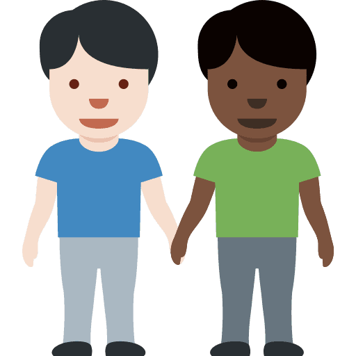 Men Holding Hands: Light Skin Tone, Dark Skin Tone