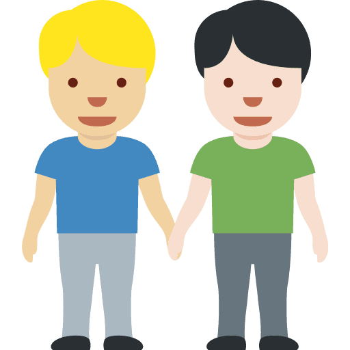 Men Holding Hands: Medium-light Skin Tone, Light Skin Tone